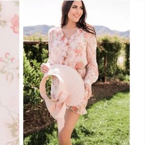 NWT Rachel Parcell Pink Floral Romper